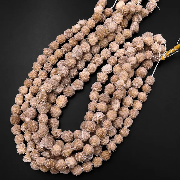 Intrinsic Trading Earrings Natural Selenite Desert Rose Beads Raw Organic Freeform Druzy Gemstone Good for Earrings 155 Strand