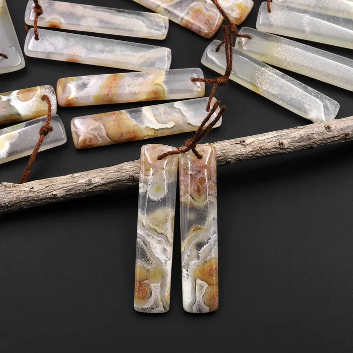 Intrinsic Trading Earrings Translucent Ocean Jasper Earring Pair Matched Rectangle Gemstone Beads Intrinsic Trading Earrings Translucent Ocean Jasper Earring Pair Matched Rectangle Gemstone Beads