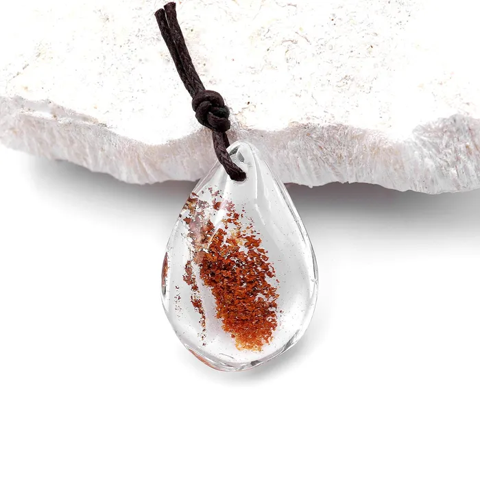 Intrinsic Trading Necklaces Natural Lodalite Phantom Quartz Puffy Teardrop Pendant Gemstone Focal Bead