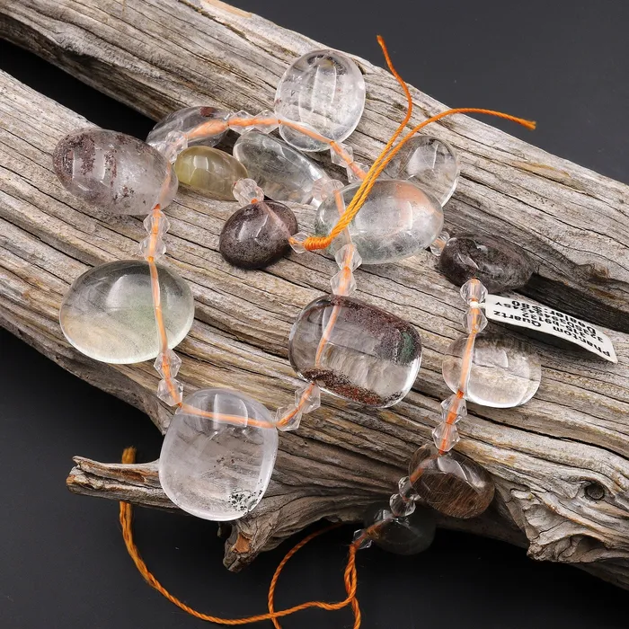 Intrinsic Trading Necklaces Natural Phantom Lodalite Quartz Oval Focal Pendant Beads Top Side Drilled Gemstone One of a Kind 155 Strand Intrinsic Trading Necklaces Natural Phantom Lodalite Quartz Oval Focal Pendant Beads Top Side Drilled Gemstone One of a Kind 155 Strand