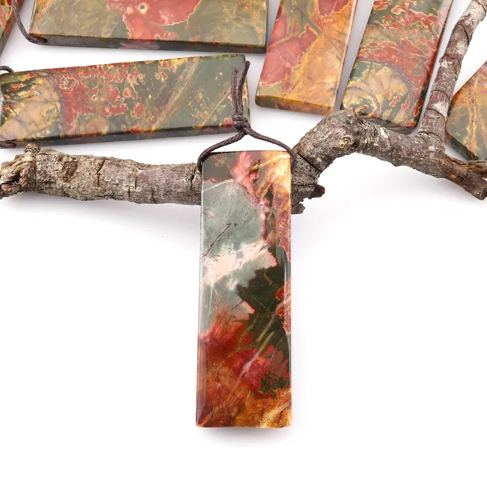Intrinsic Trading Necklaces Natural Red Creek Jasper Pendant Top Side Drilled Long Slender Rectangle Pendant Aka Multicolor Picasso Jasper Cherry Creek Jasper A4 Intrinsic Trading Necklaces Natural Red Creek Jasper Pendant Top Side Drilled Long Slender Rectangle Pendant Aka Multicolor Picasso Jasper Cherry Creek Jasper A4