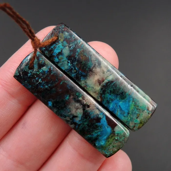 Intrinsic Trading Parrot Wing Chrysocolla Earring Pair Drilled Rectangle Natural Stone Earring Pair E2622 Earrings Intrinsic Trading Parrot Wing Chrysocolla Earring Pair Drilled Rectangle Natural Stone Earring Pair E2622 Earrings