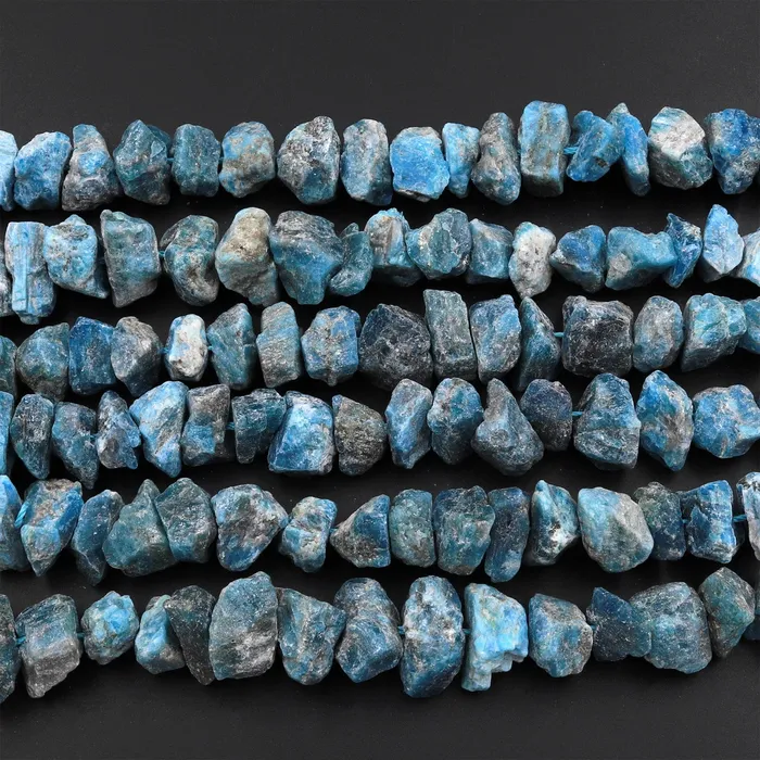 Intrinsic Trading Rings Raw Rough Apatite Freeform Beads Nuggets Hand Hammered Cut 155 Strand