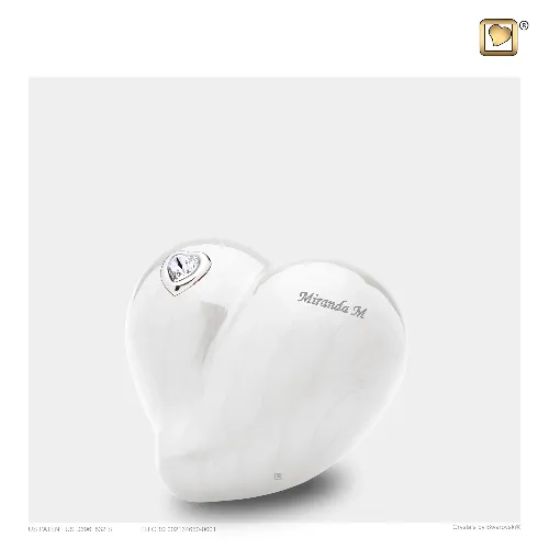 Keepsake LoveHeart Pearl Cremation Urn LoveUrns Earrings