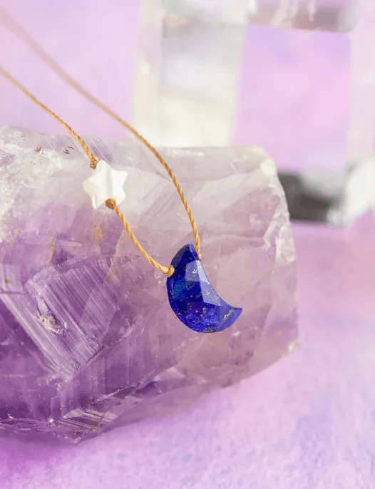 Lapis Lazuli I Love You To The Moon Back Necklace SoulKu Necklaces