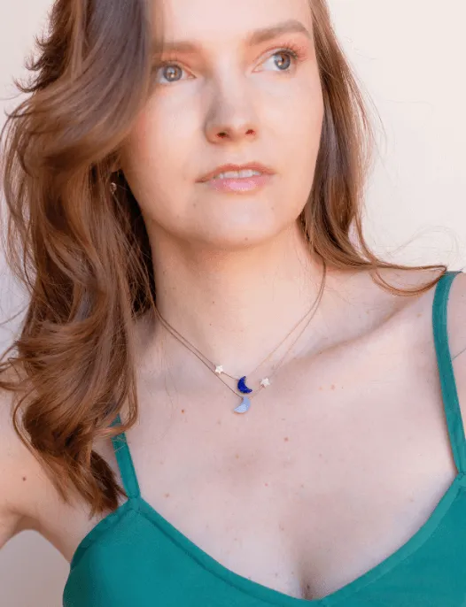 Lapis Lazuli I Love You To The Moon Back Necklace SoulKu Necklaces