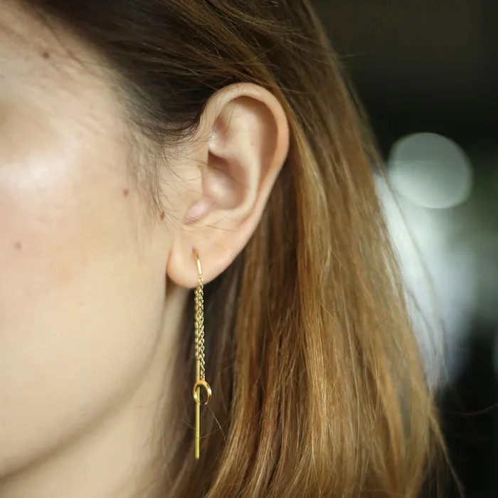 LOULOUROSE Earrings Crescent Threader Earrings LOULOUROSE Earrings Crescent Threader Earrings