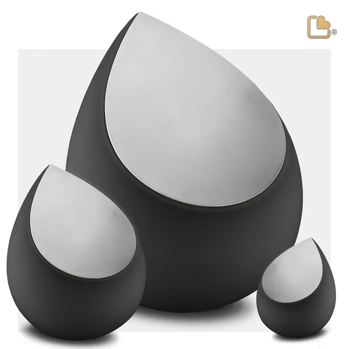 LoveUrns Earrings Drop Tealight Urn Black Polished Silver