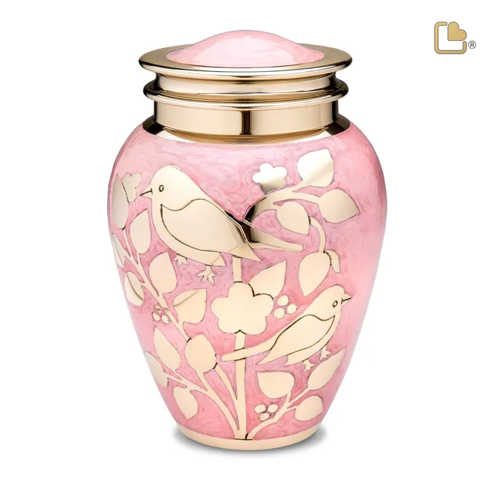 LoveUrns PreStyled Sets Adult Gold Blessing Birds Cremation Urn