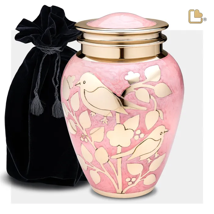 LoveUrns PreStyled Sets Adult Gold Blessing Birds Cremation Urn