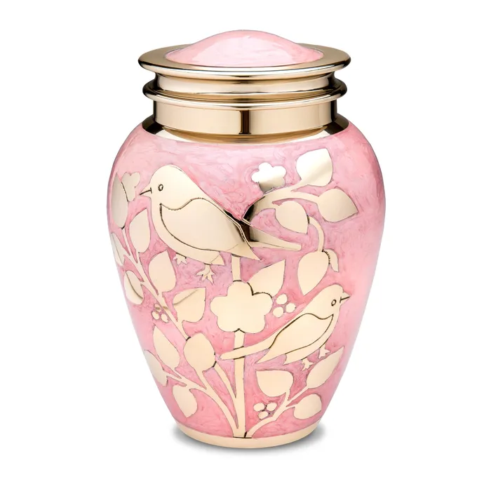 LoveUrns PreStyled Sets Adult Gold Blessing Birds Cremation Urn