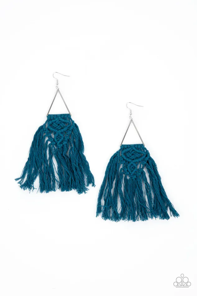Modern Day Macram Blue Paparazzi Earring All Eyes On U Jewelry Paparazzi Accessories Earrings