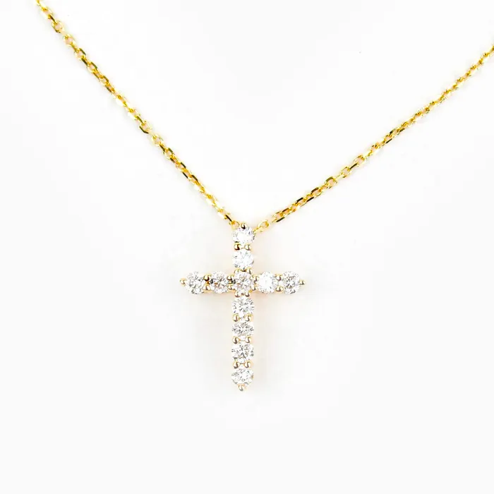 My Saint My Hero Heart of Jesus Diamond Cross Necklace Necklaces
