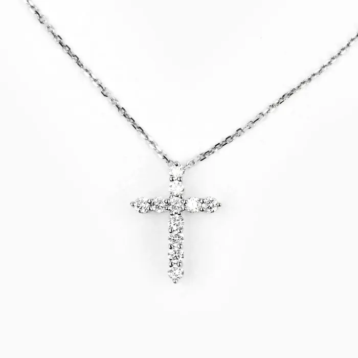 My Saint My Hero Heart of Jesus Diamond Cross Necklace Necklaces
