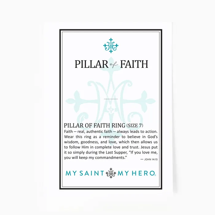 My Saint My Hero Rings Pillar of Faith Petite Cross Ring
