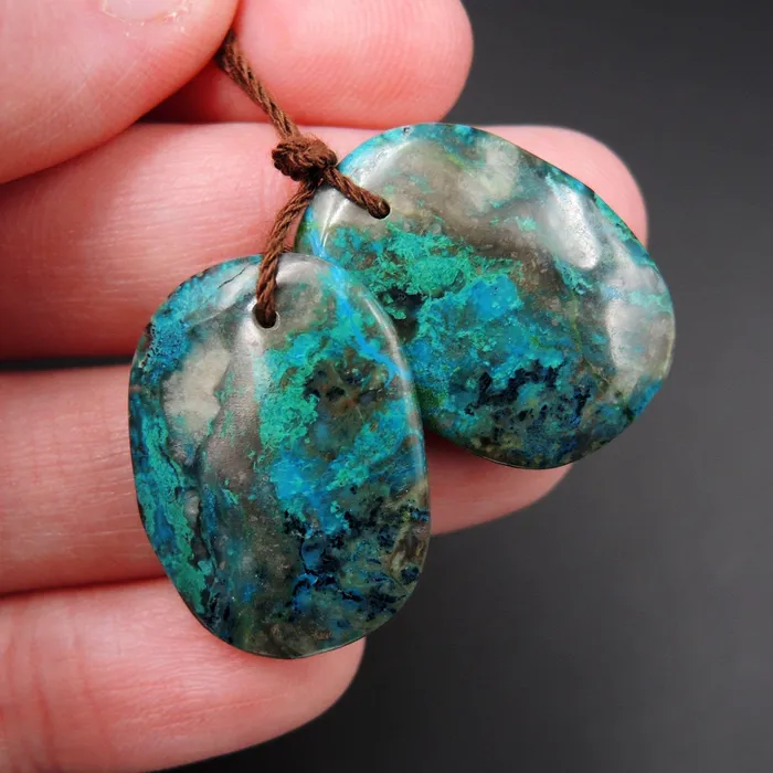 Natural Parrot Wing Chrysocolla Earring Pair Drilled Freeform Earring Pair E1719 Intrinsic Trading Earrings Natural Parrot Wing Chrysocolla Earring Pair Drilled Freeform Earring Pair E1719 Intrinsic Trading Earrings