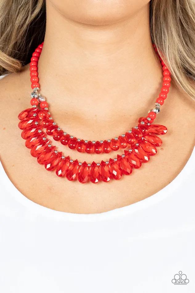 Necklaces All Across the GLOBETROTTER Red Paparazzi Necklace All Eyes On U Jewelry Paparazzi Accessories