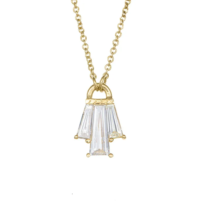 Necklaces ARTEMER Tapered Diamond Bell Necklace OOAK
