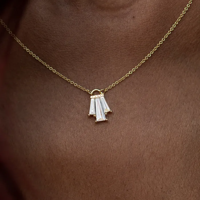Necklaces ARTEMER Tapered Diamond Bell Necklace OOAK