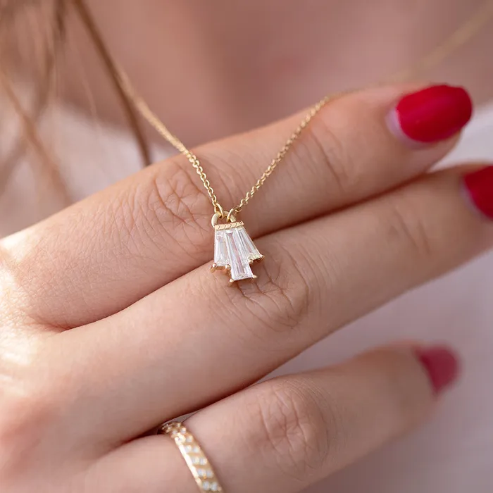Necklaces ARTEMER Tapered Diamond Bell Necklace OOAK