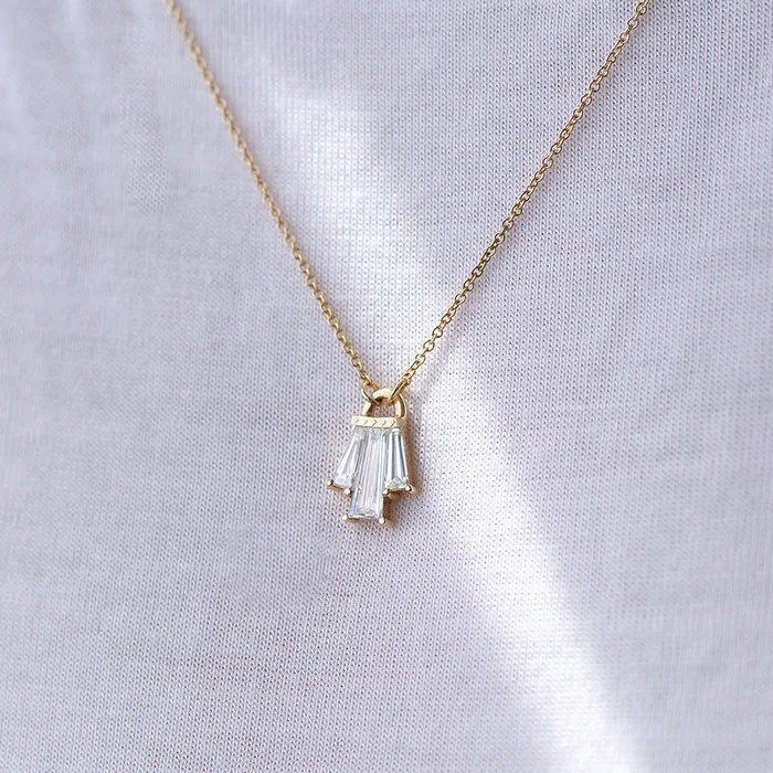 Necklaces ARTEMER Tapered Diamond Bell Necklace OOAK