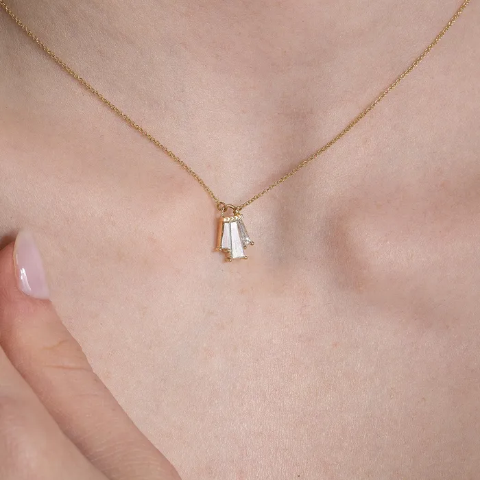 Necklaces ARTEMER Tapered Diamond Bell Necklace OOAK