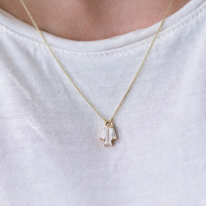 Necklaces ARTEMER Tapered Diamond Bell Necklace OOAK