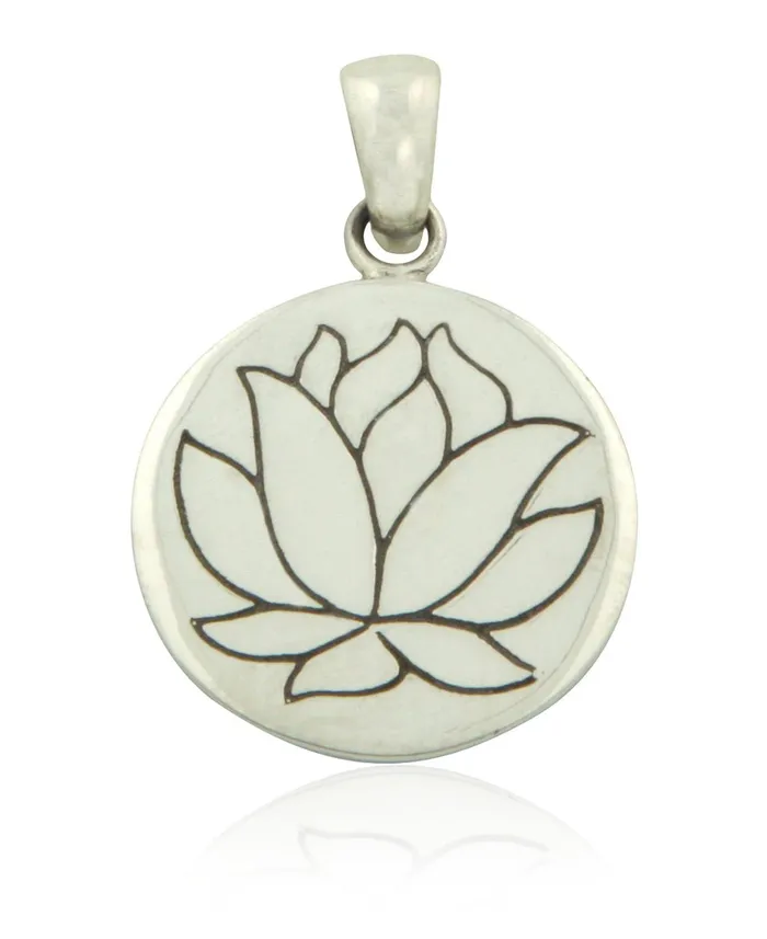 Necklaces Buddha Groove Sterling Silver Lotus Wisdom Pendant