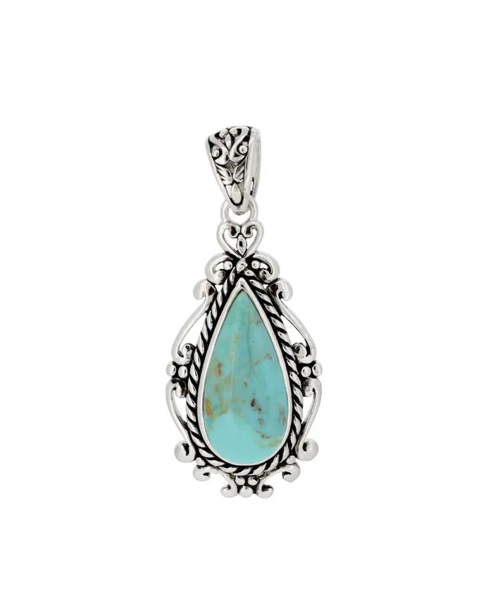 Necklaces Buddha Groove Sterling Silver Turquoise Pendant