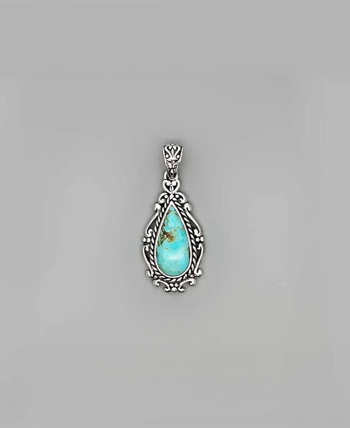 Necklaces Buddha Groove Sterling Silver Turquoise Pendant
