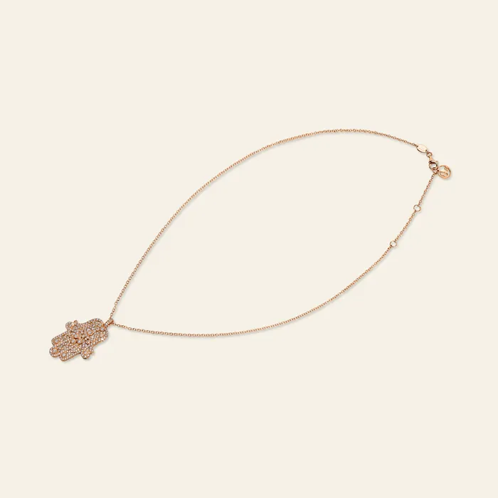 Necklaces Hamsa Diamond Necklace Hand crafted in 18k rose gold and set with 194 highquality round brilliant cut diamonds