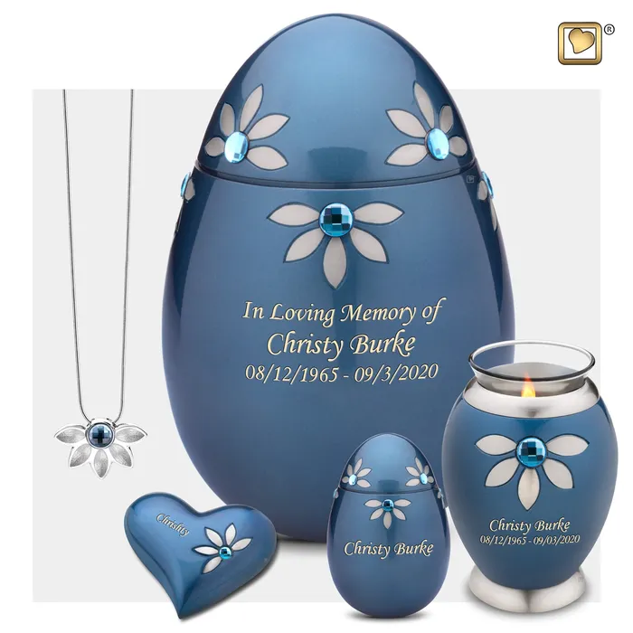 Necklaces Heart Nirvana Azure Cremation Urn LoveUrns