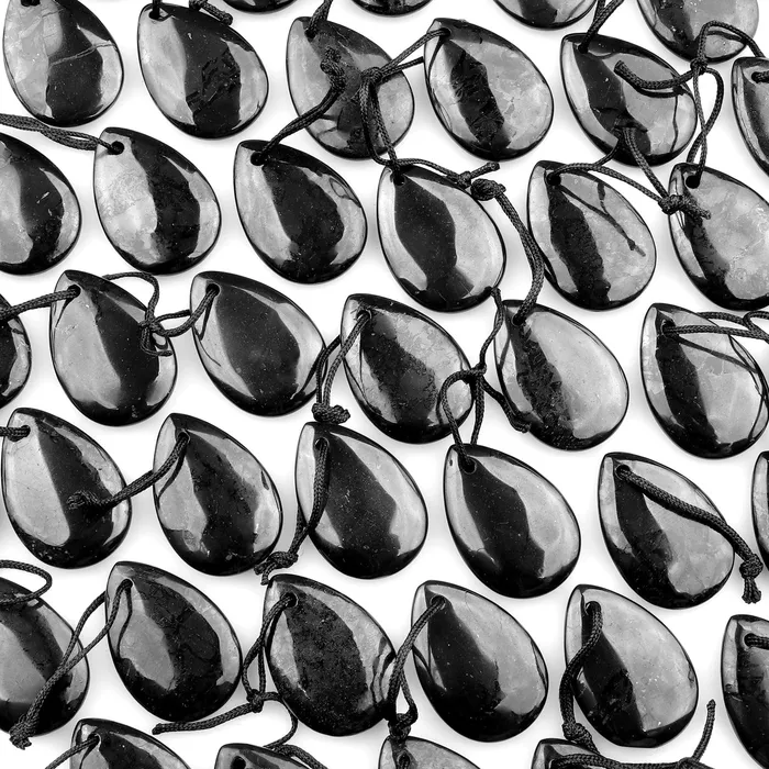 Necklaces Intrinsic Trading Hand Cut Genuine Natural Shungite Teardrop Pendant 30x20mm High Quality Black Lustrous Gemstone from Russia Necklaces Intrinsic Trading Hand Cut Genuine Natural Shungite Teardrop Pendant 30x20mm High Quality Black Lustrous Gemstone from Russia