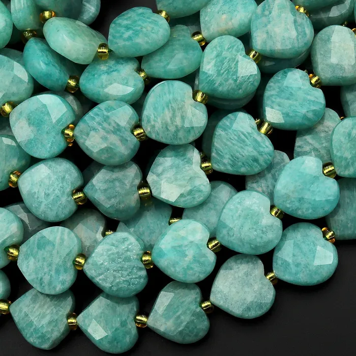 Necklaces Intrinsic Trading Natural Russian Amazonite Faceted Heart Beads 12mm Gemstone 155 Strand Necklaces Intrinsic Trading Natural Russian Amazonite Faceted Heart Beads 12mm Gemstone 155 Strand