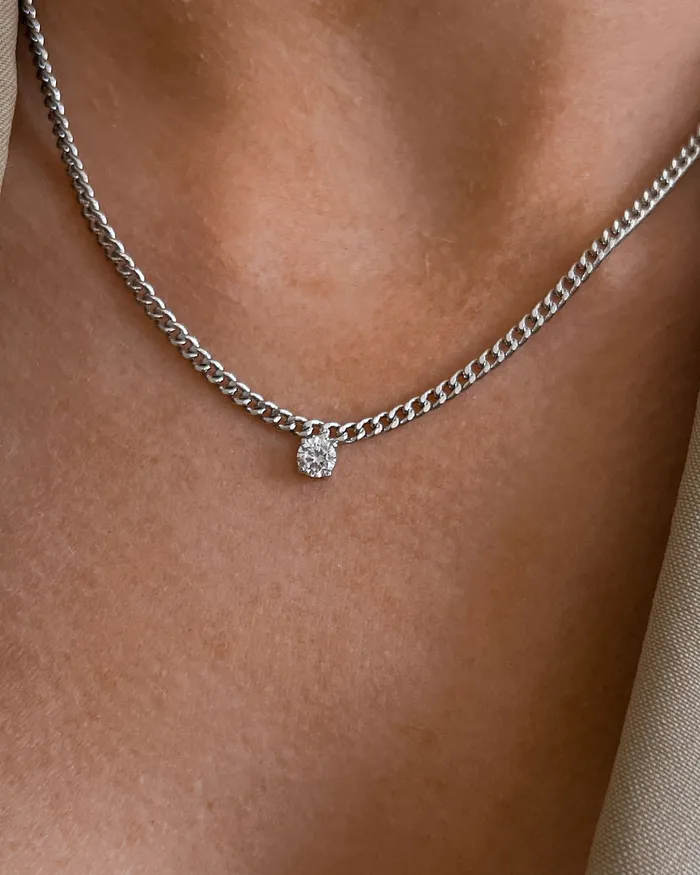 Necklaces Luv Aj Bardot Stud Charm Necklace Silver