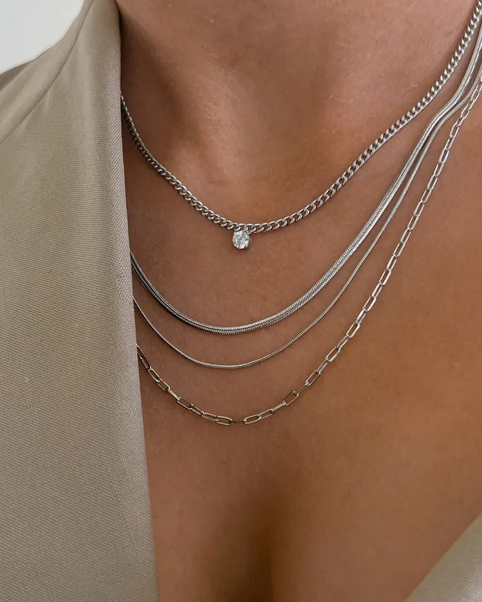 Necklaces Luv Aj Bardot Stud Charm Necklace Silver