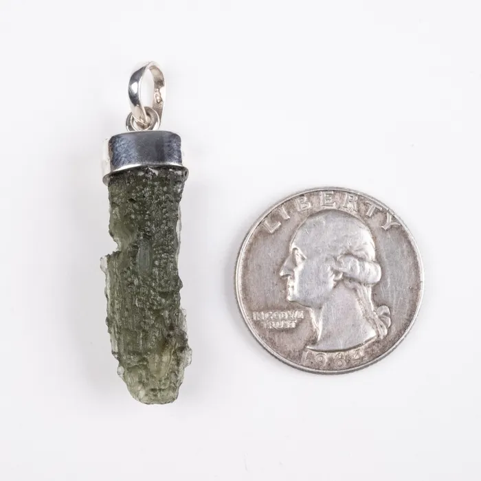 Necklaces Moldavite Pendant 436 g 45x11mm 925 Silver InnerVision Crystals