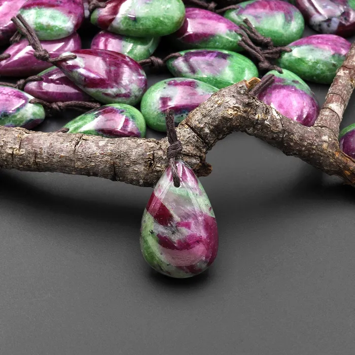 Necklaces Natural Red Ruby Green Zoisite Pendant Teardrop Gemstone A1 Intrinsic Trading Necklaces Natural Red Ruby Green Zoisite Pendant Teardrop Gemstone A1 Intrinsic Trading