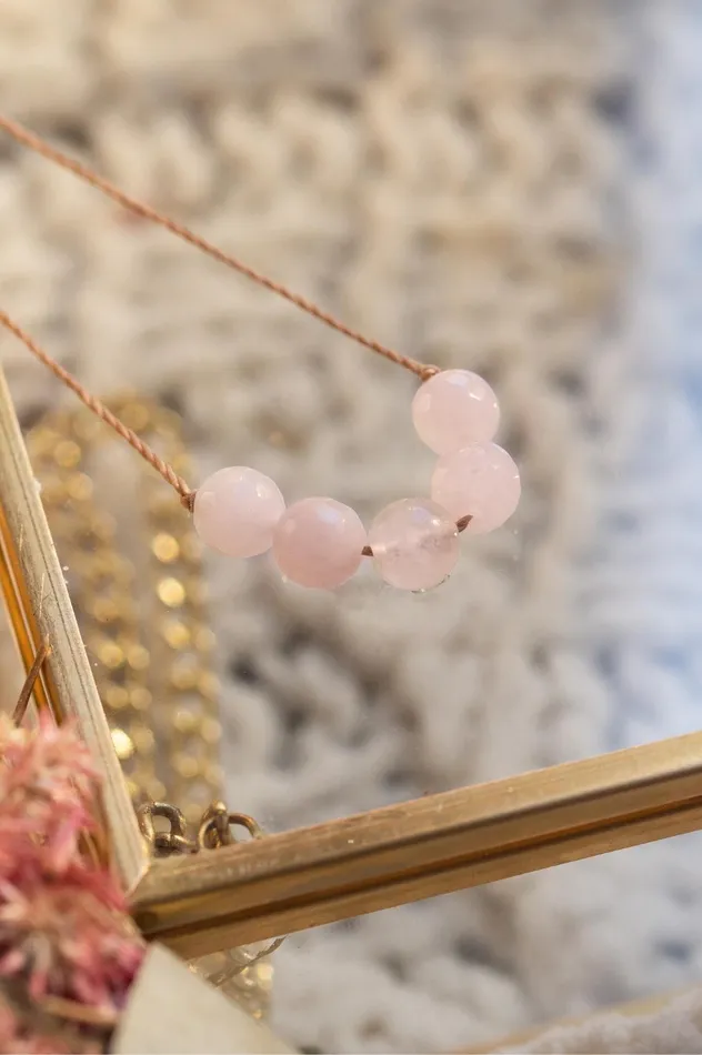 Necklaces SoulKu Rose Quartz Intention Necklace for Love