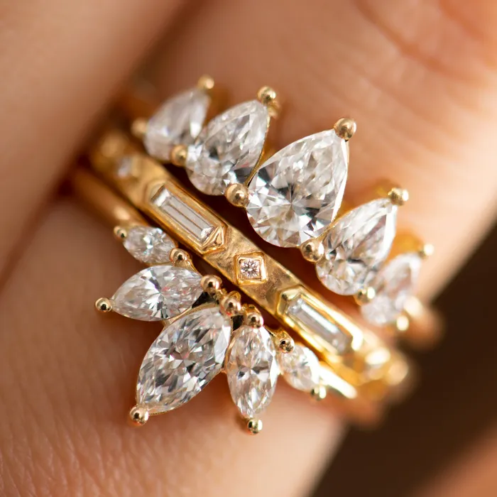 Petal Wedding Band with Marquise Cut Diamonds ARTEMER Rings Petal Wedding Band with Marquise Cut Diamonds ARTEMER Rings