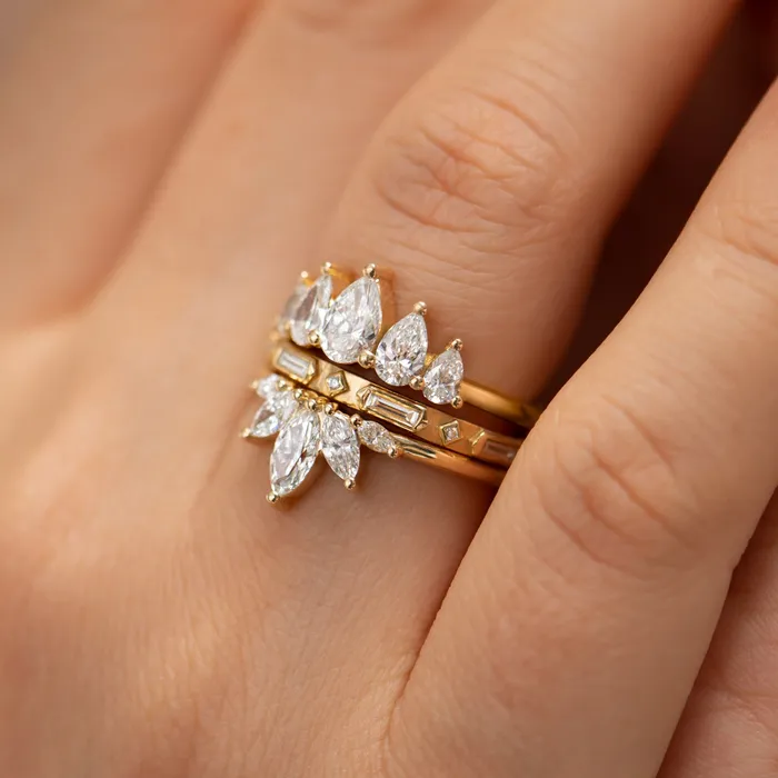 Petal Wedding Band with Marquise Cut Diamonds ARTEMER Rings Petal Wedding Band with Marquise Cut Diamonds ARTEMER Rings