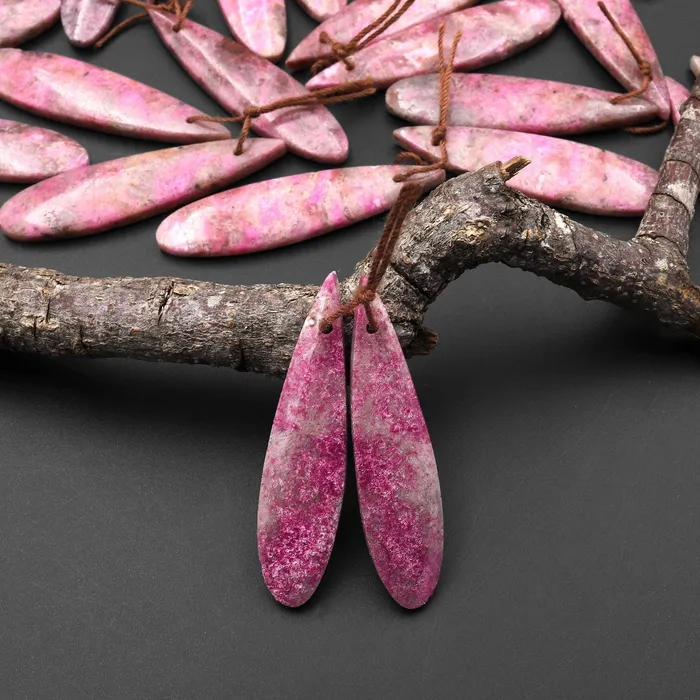 Rare Natural Pink Cobalto Calcite Teardrop Drilled Matched Gemstone Earring Bead Pair A2 Intrinsic Trading Earrings Rare Natural Pink Cobalto Calcite Teardrop Drilled Matched Gemstone Earring Bead Pair A2 Intrinsic Trading Earrings