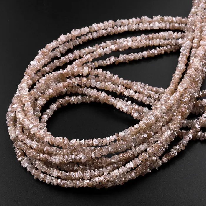 Real Genuine Raw Rough Natural Diamond Beads 2mm 3mm Silver Gray Canary Yellow Champagne Gemstone 16 Strand Intrinsic Trading Necklaces