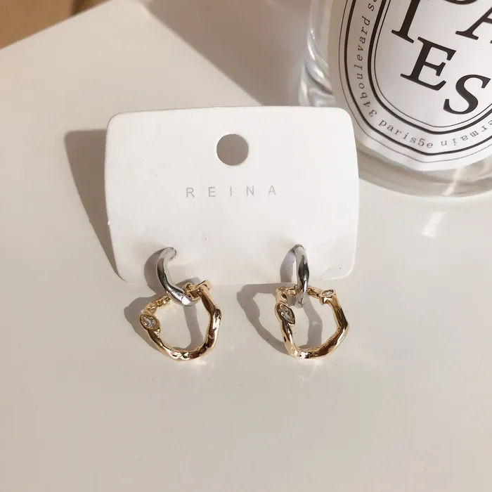 Refined by AnnaKaci Earrings Irregular Wrinkled Golden Loop Earrings Refined by AnnaKaci Earrings Irregular Wrinkled Golden Loop Earrings