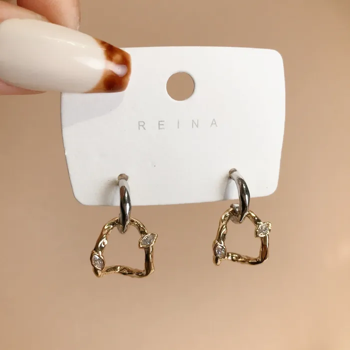 Refined by AnnaKaci Earrings Irregular Wrinkled Golden Loop Earrings Refined by AnnaKaci Earrings Irregular Wrinkled Golden Loop Earrings