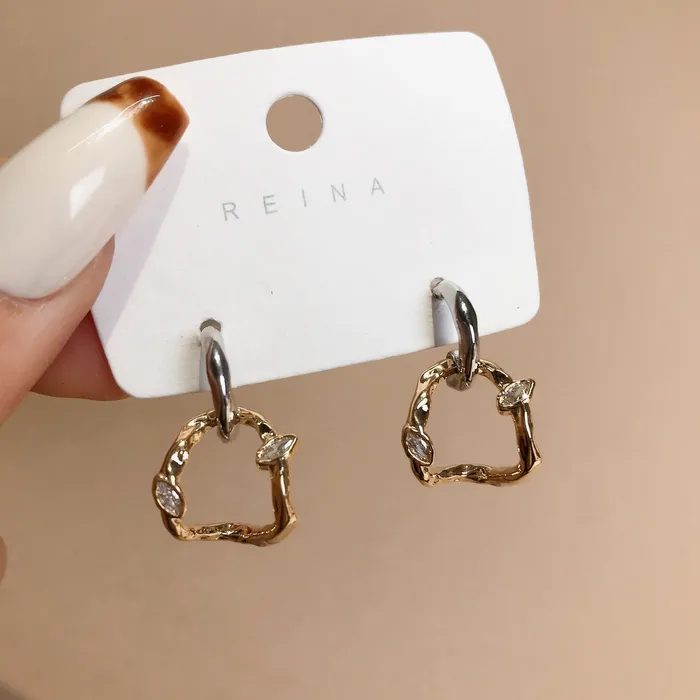 Refined by AnnaKaci Earrings Irregular Wrinkled Golden Loop Earrings Refined by AnnaKaci Earrings Irregular Wrinkled Golden Loop Earrings