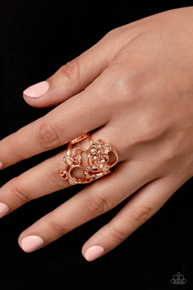 Rings All Eyes On U Jewelry Paparazzi Accessories What ROSE Around Copper Paparazzi Ring