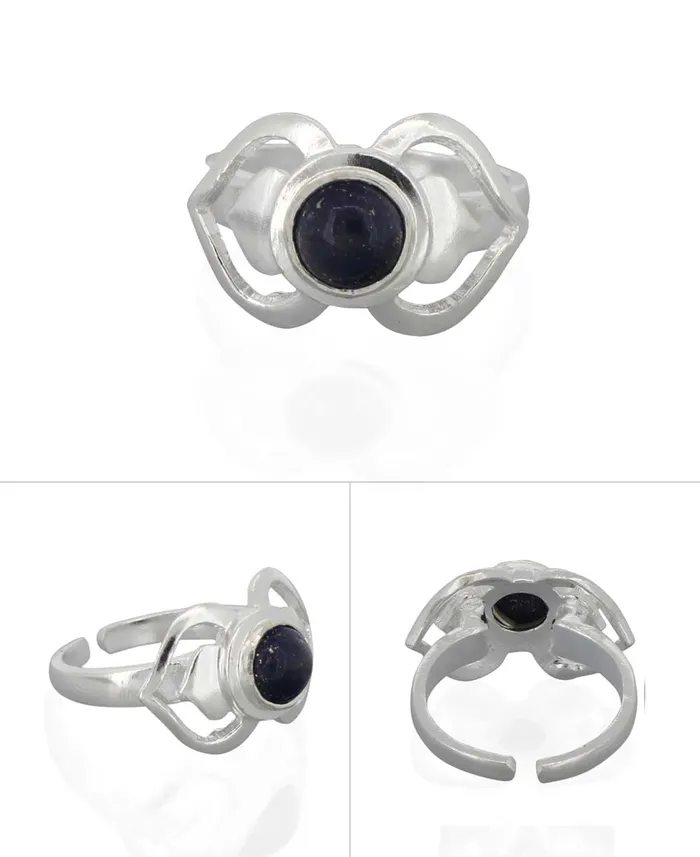 Rings Buddha Groove Sterling Silver and Gemstone Adjustable Chakra Rings Sold Individually
