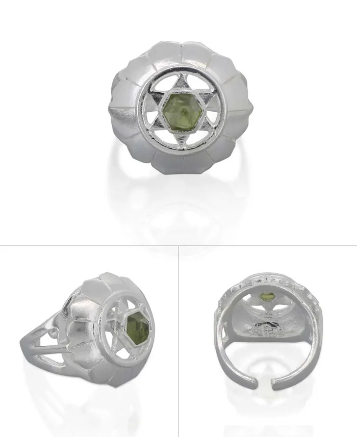 Rings Buddha Groove Sterling Silver and Gemstone Adjustable Chakra Rings Sold Individually