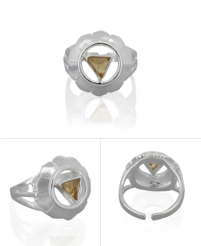 Rings Buddha Groove Sterling Silver and Gemstone Adjustable Chakra Rings Sold Individually